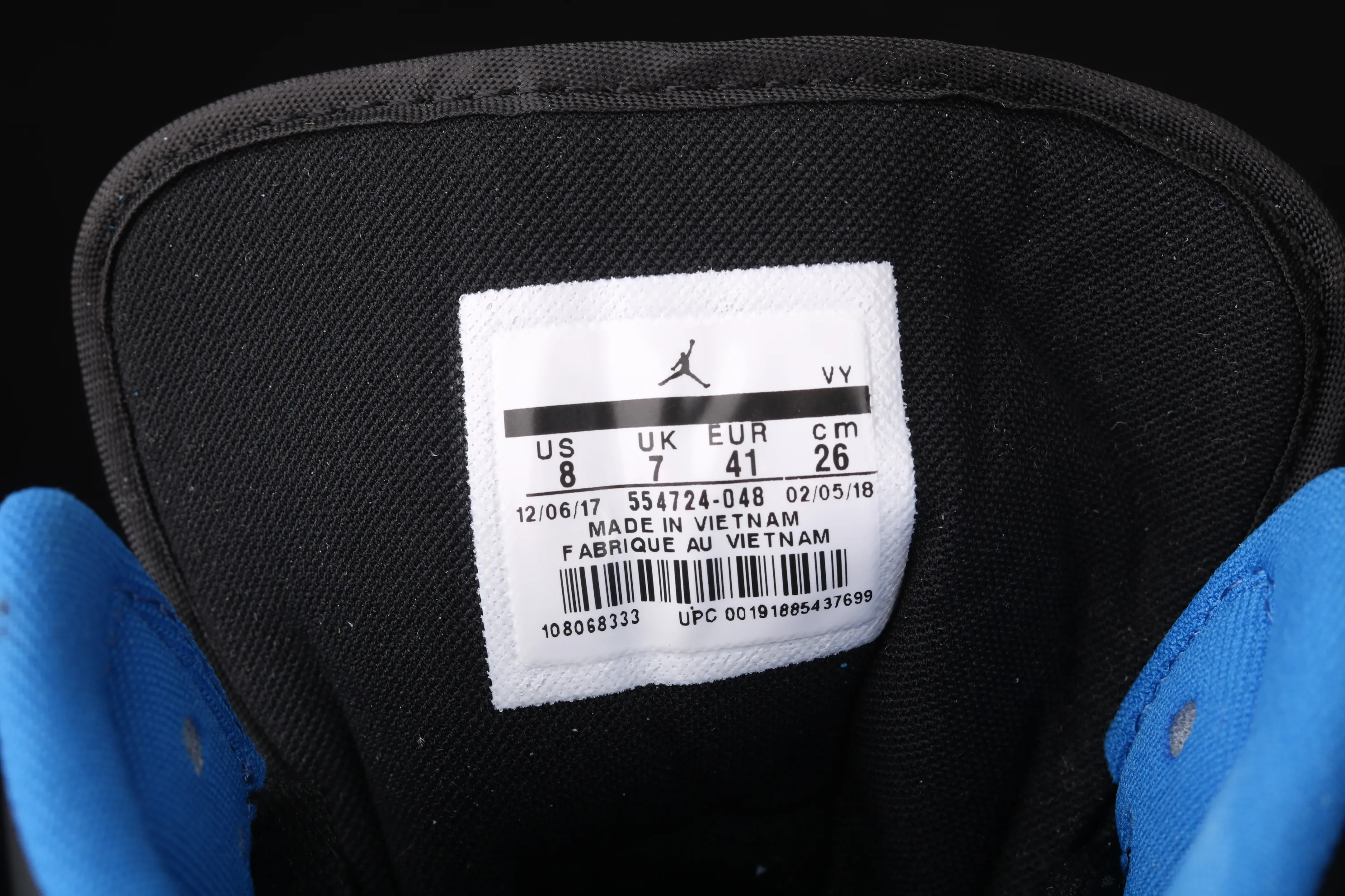 All categories Air Jordan Jordan series basketball shoes Air Jordan 1 Mid Air Jordan 1 Mid AJ1 Joe 1 inkjet black and blue Zhongbang basketball shoes 554724-048